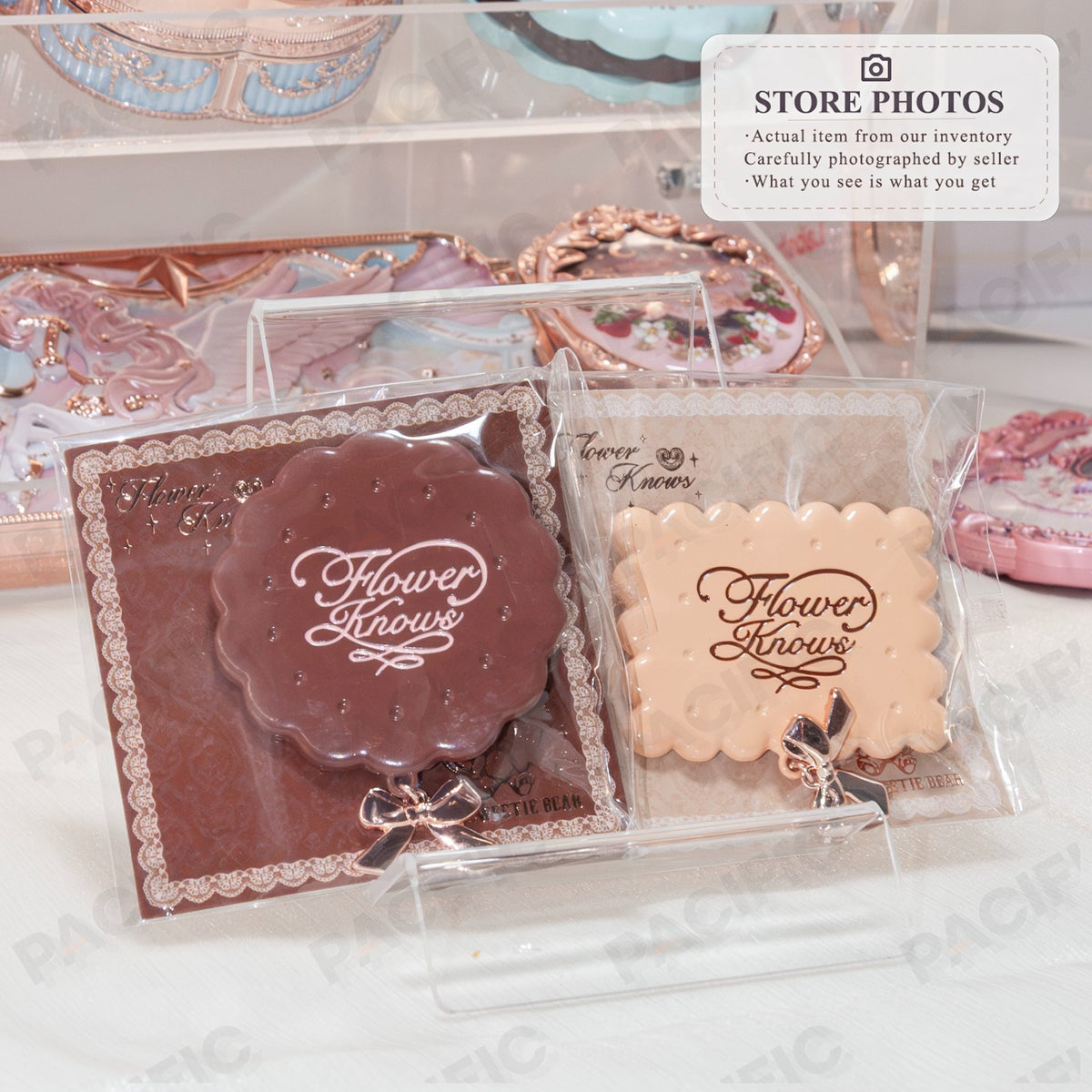 Flower Knows Sweetie Bear Biscuit Hair Clips Set of 2 Cookie Cocoa US