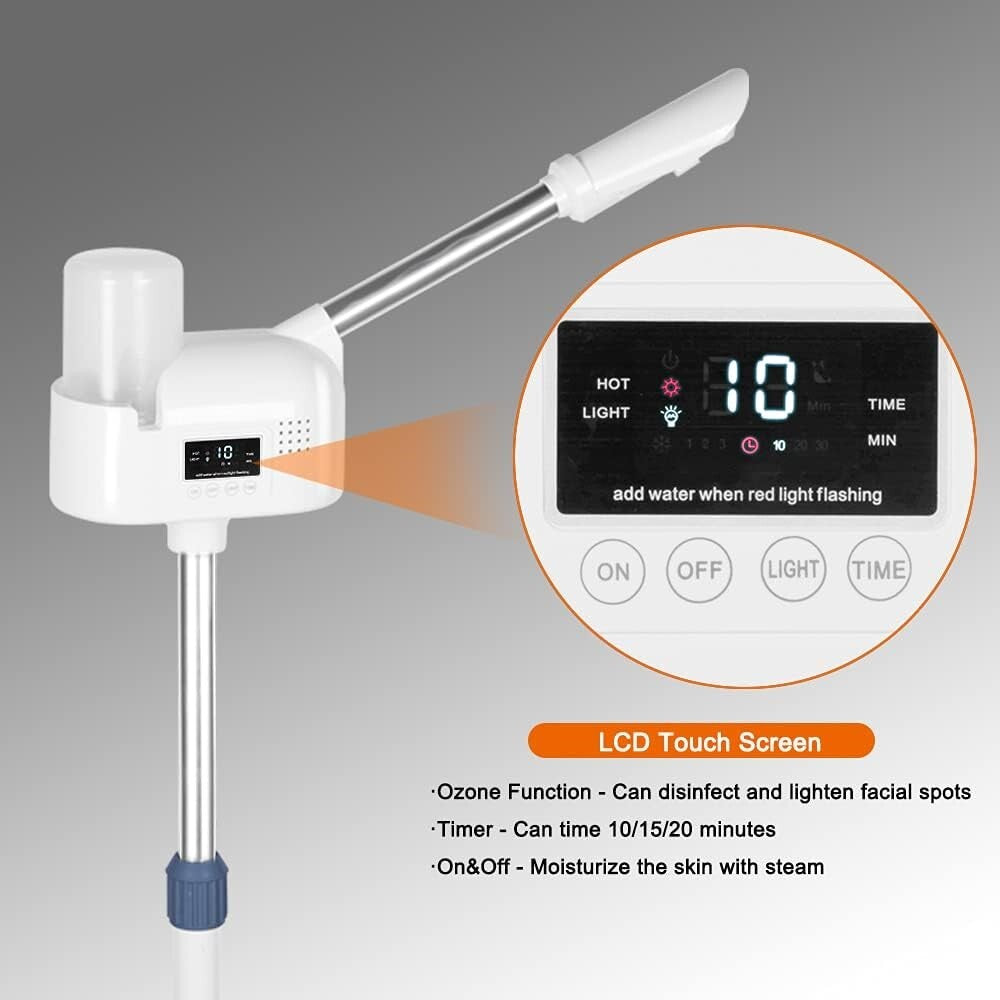 Professional LCD Facial Steamer with Hot Mist & Aromatherapy for Spa & Home