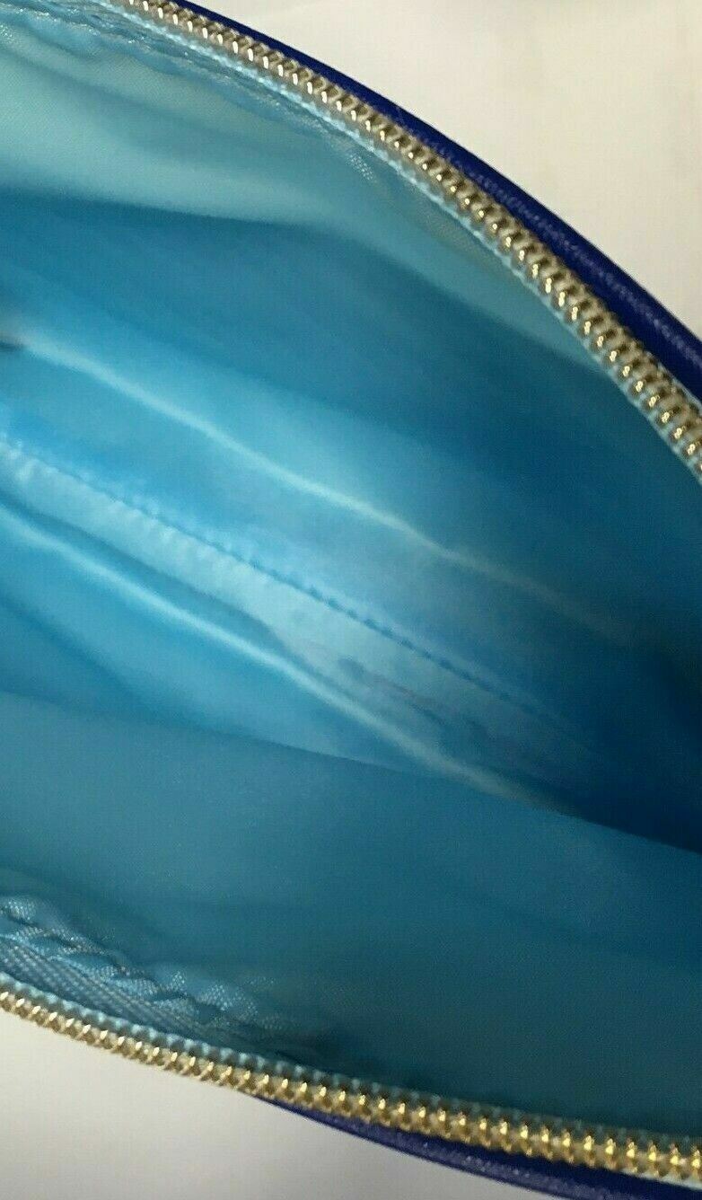Estee Lauder Blue Striped Cosmetic Makeup Travel Bag - New