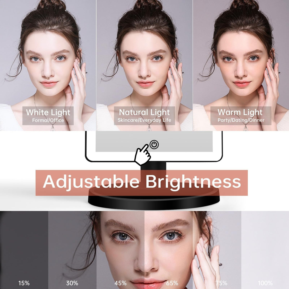 Large Lighted Makeup Mirror with 88 LED Lights, 10X Magnification & 3 Brightness Modes
