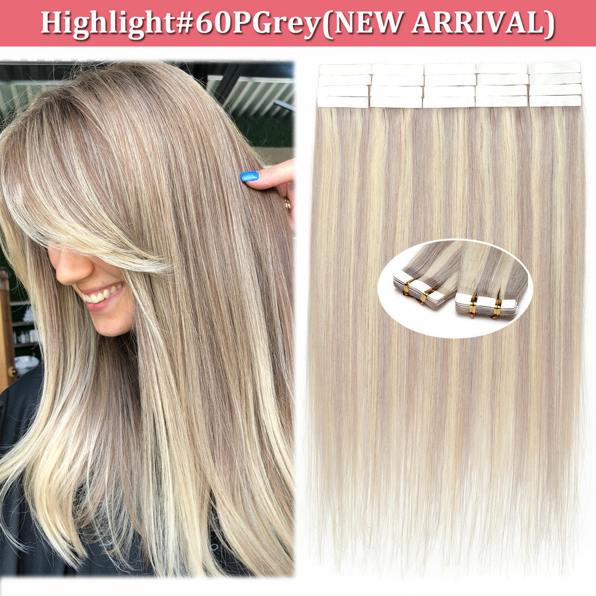 Remy Human Hair Tape Extensions - Natural, Tangle-Free, Reusable