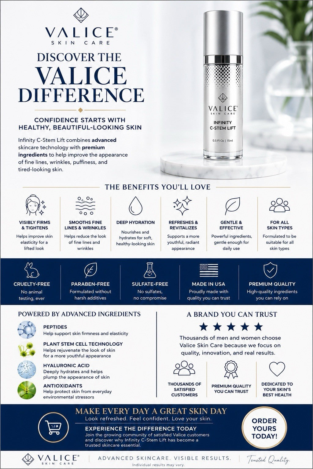 Instant Face Lift Serum with Stem Cells & Peptides - 2 Units