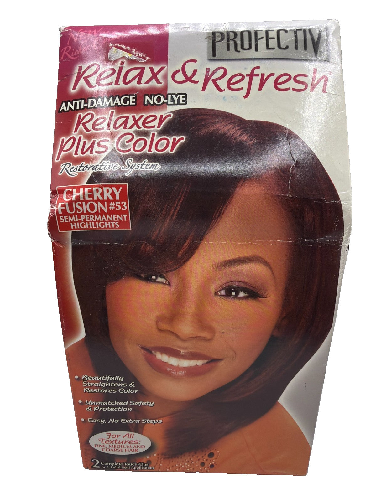 Hair Relaxer and Color Kit - No-Lye Relaxer with Cherry Fusion #53