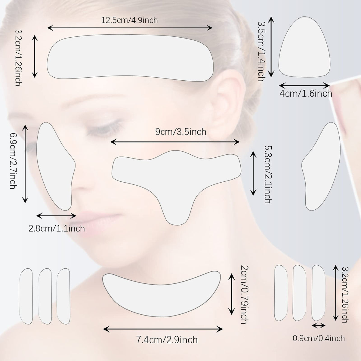 Silicone Face Patches Set - Reusable Soft Skin Care Stickers, 16 Pieces
