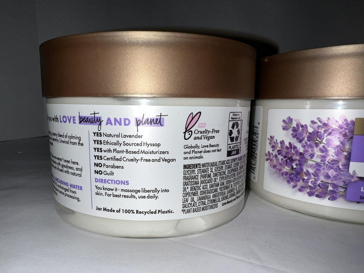 Beloved Lavender & Hyssop Body Cream 8 Oz Lot Of 2 - Vegan