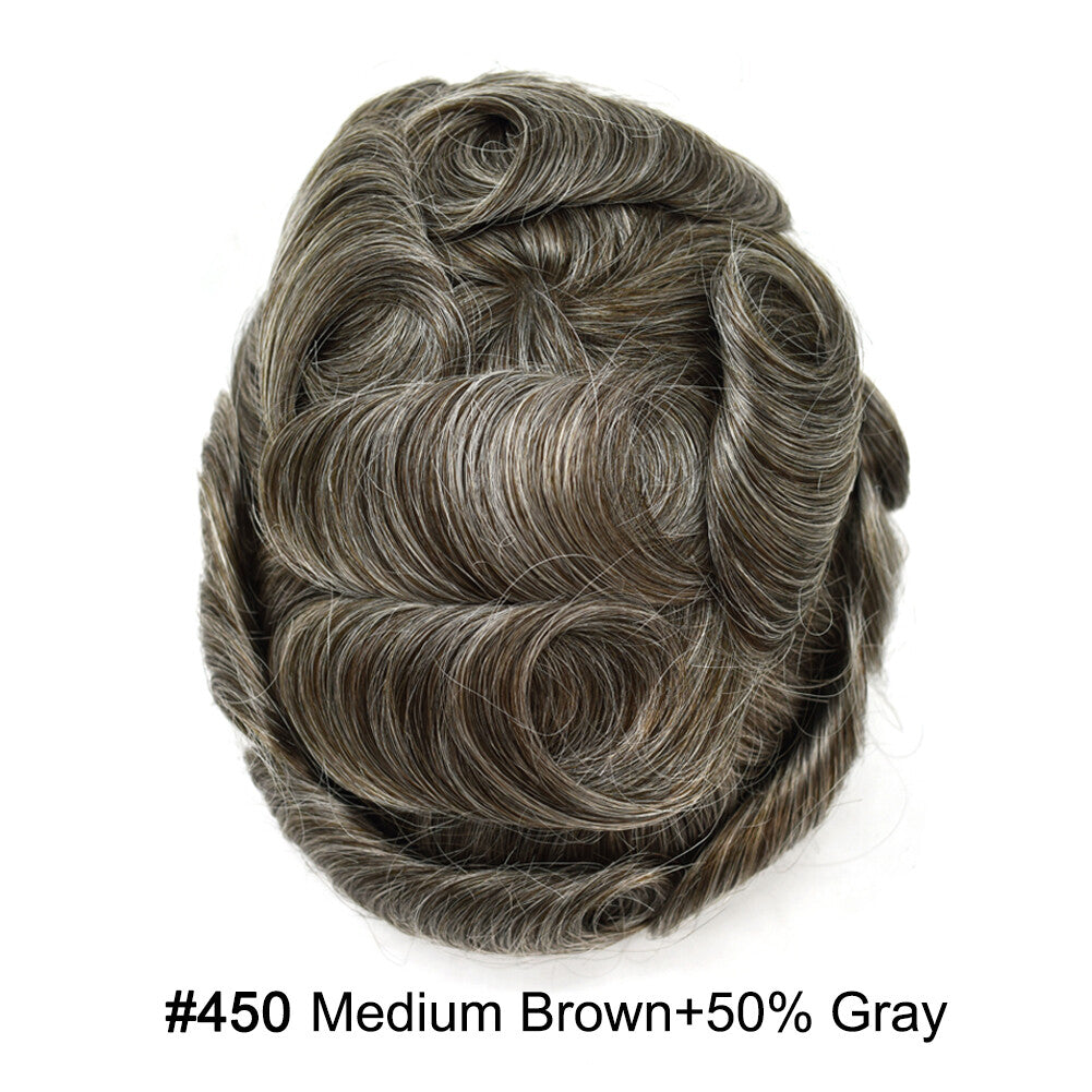 Ultra Thin Skin Hair Replacement System for Men - Natural Hairpiece, 6-10" Sizes & 68 Colors