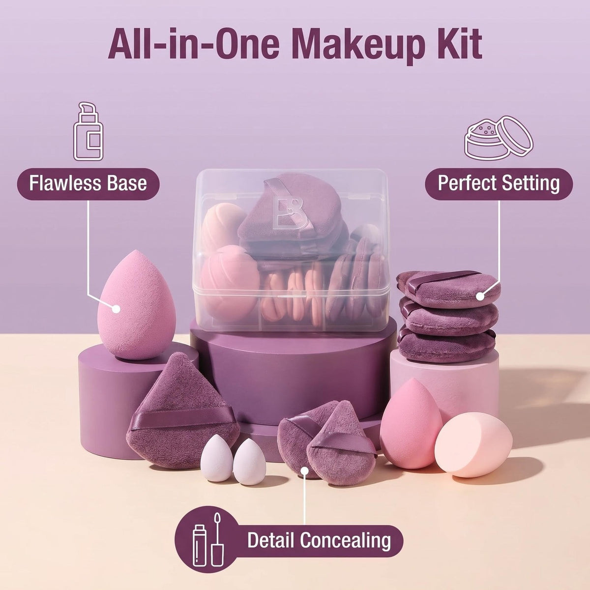 Makeup Sponge Set 14PCS Triangle Puff for Face & Beauty Application