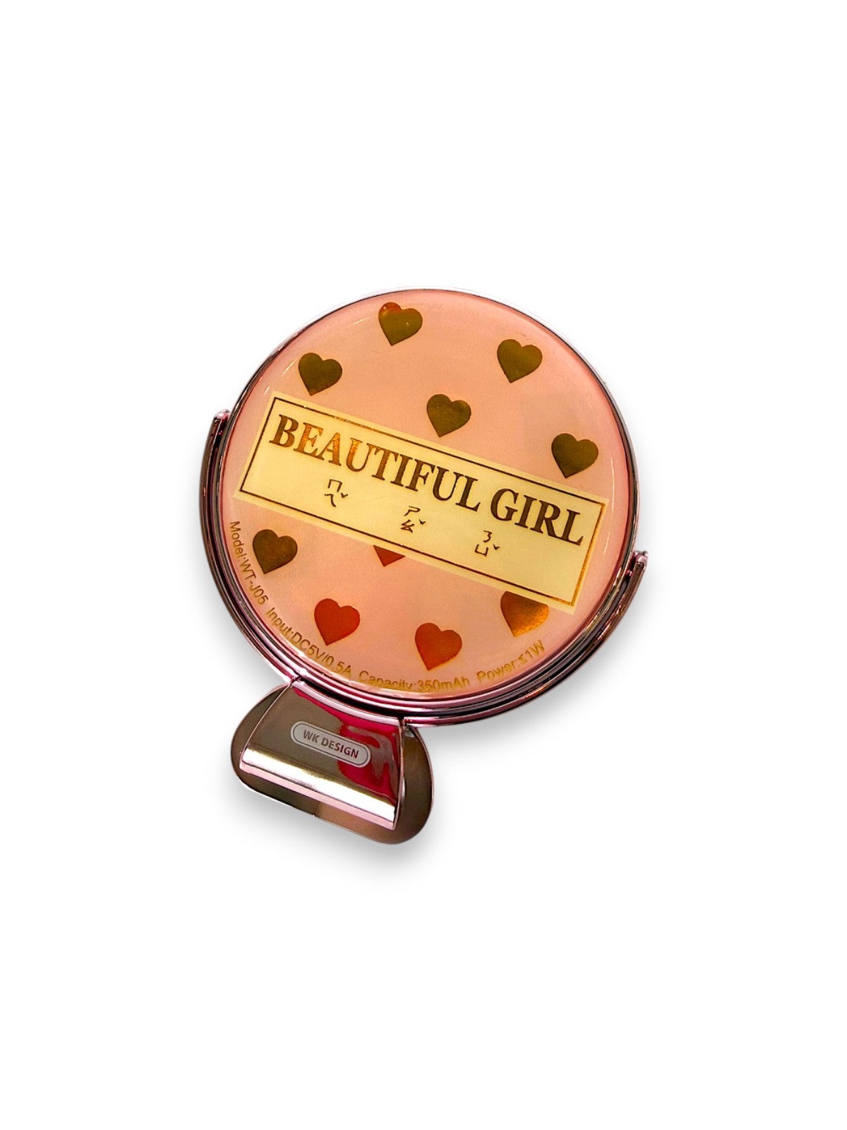 Rechargeable LED Makeup Mirror with Selfie Light & Stand - Compact Travel Mirror