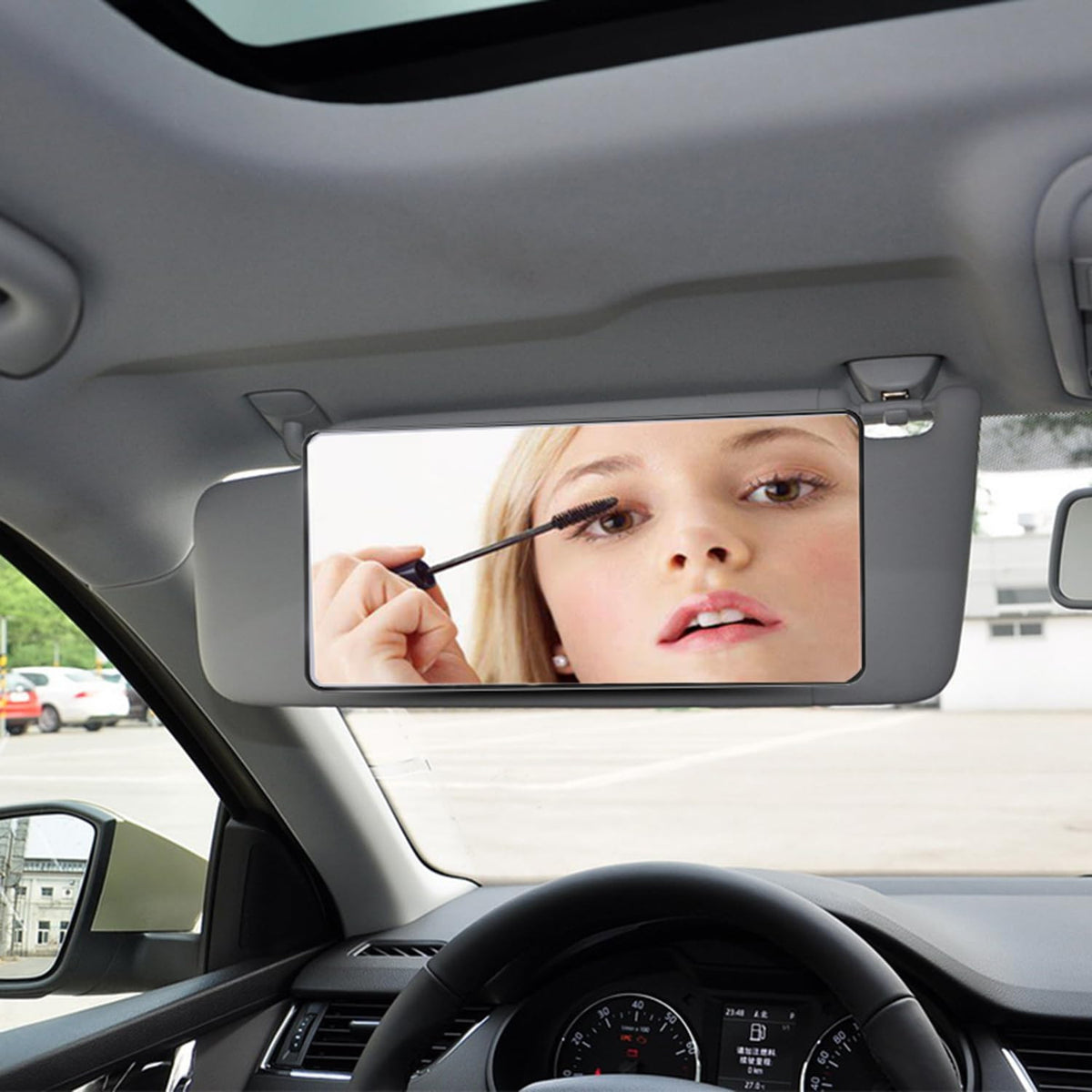 Car Sun Visor Makeup Mirror Large Vanity Mirror for Car, SUV, Truck