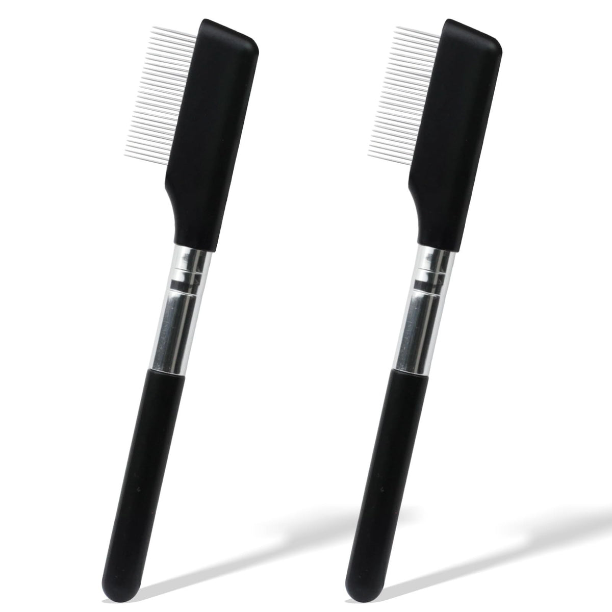 2 Pack Eyelash Separator Brush, Compact Metal Comb for Eyelash & Eyebrow Grooming