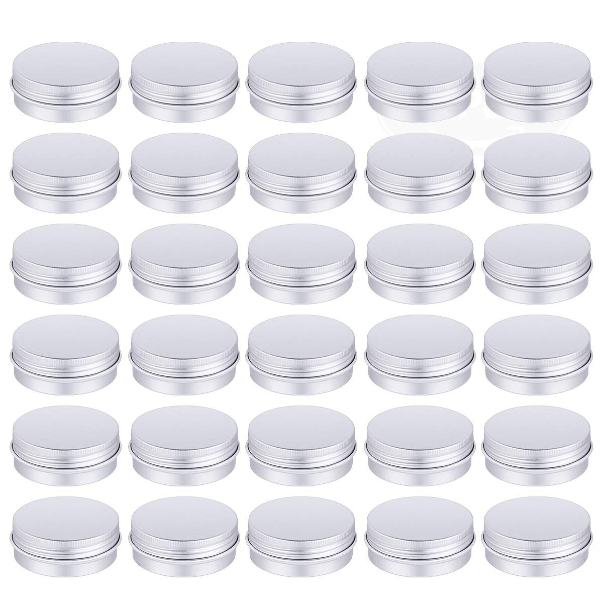 1 Oz Aluminum Cosmetic Jars with Leak-Proof Screw Lids - 30 Pack