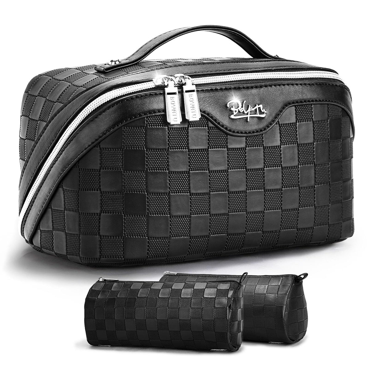Large Capacity Travel Makeup Bag Organizer Set - Water-Resistant Cosmetic Pouches