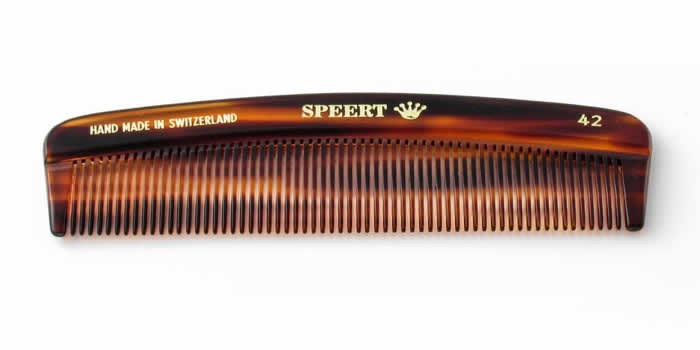 Handmade Swiss Cellulose Acetate Comb - Tortoise Brown, 4.6 x 1.1 Inches