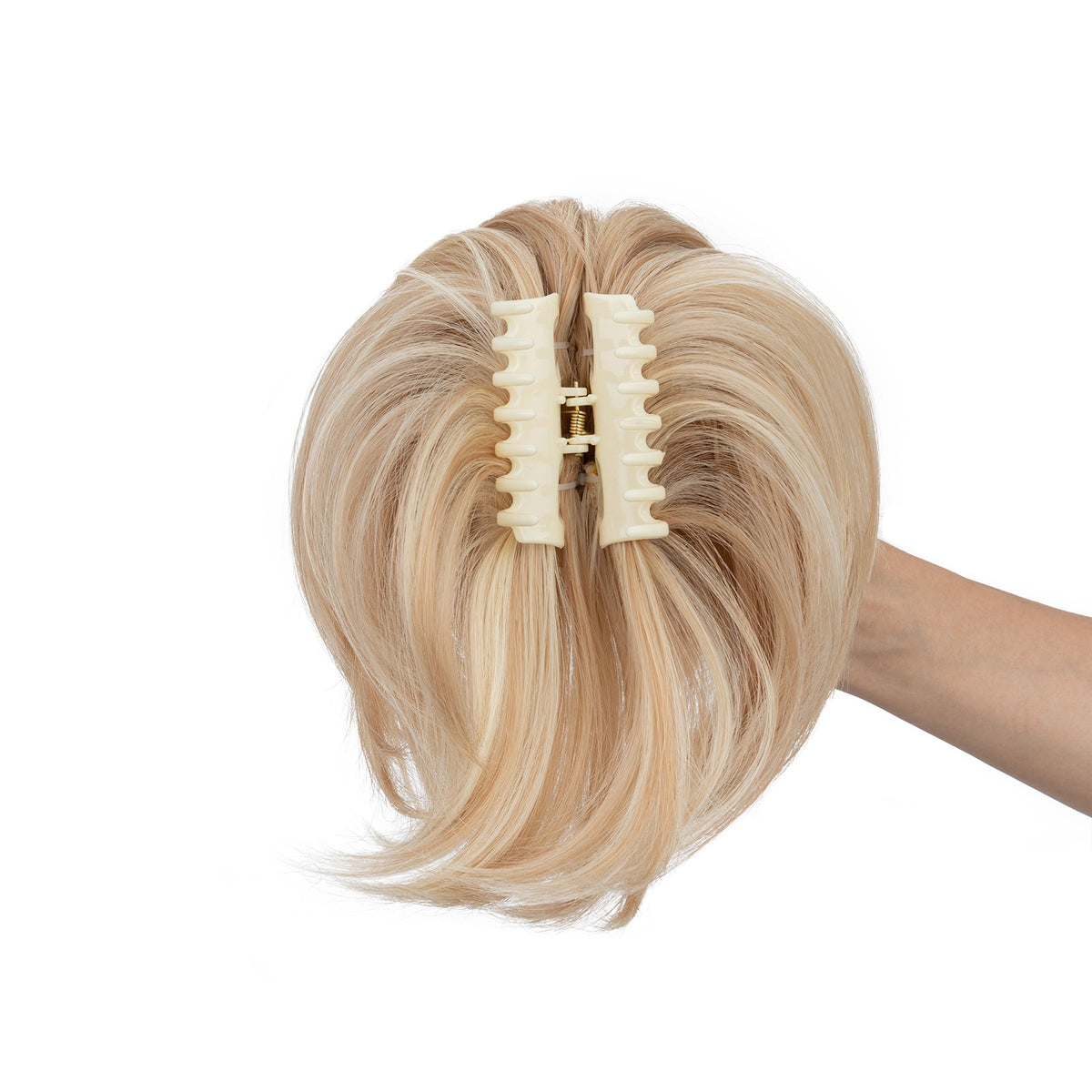 Short Claw Ponytail Extender with Bendable Updo Hair Piece and Claw Clip - Natural Look