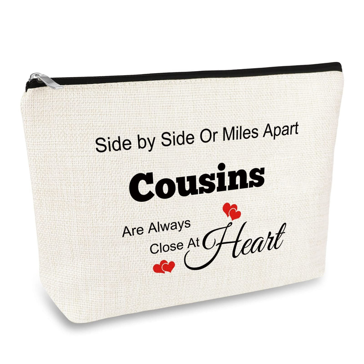 Personalized Makeup Bag for Women - Cousin Friendship Travel Cosmetic Pouch