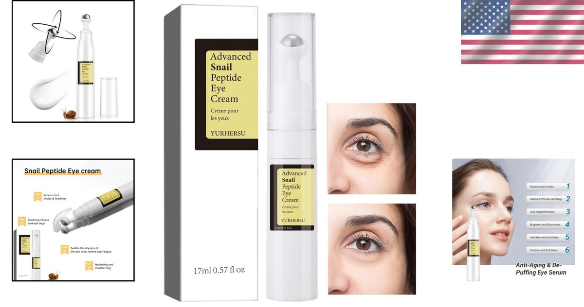 Hydrating Snail Under Eye Cream - Reduces Puffiness & Wrinkles 0.57 oz