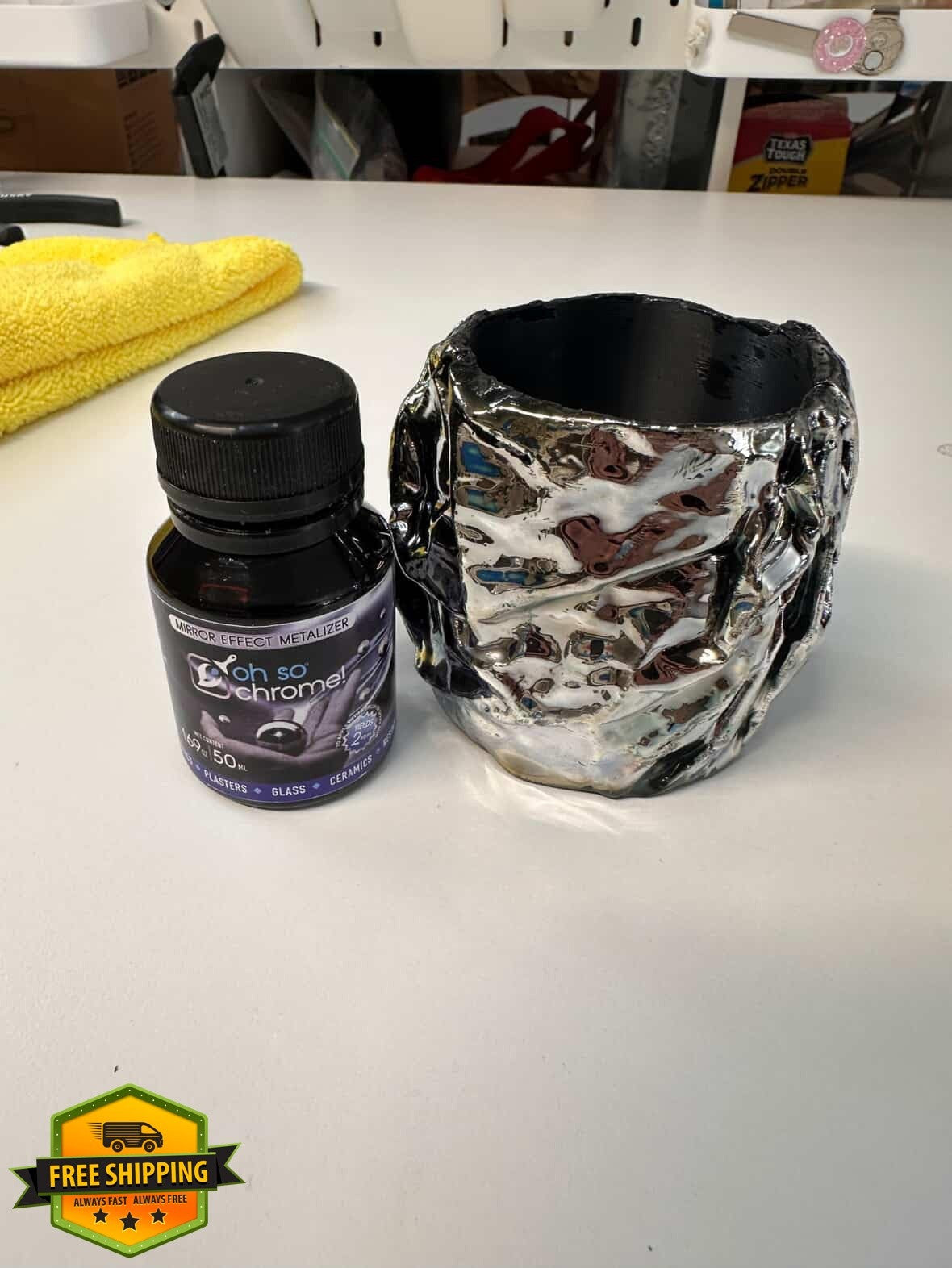 Liquid Chrome Paint for Artistic & Ceramic Projects - Mirror Effect 50cc