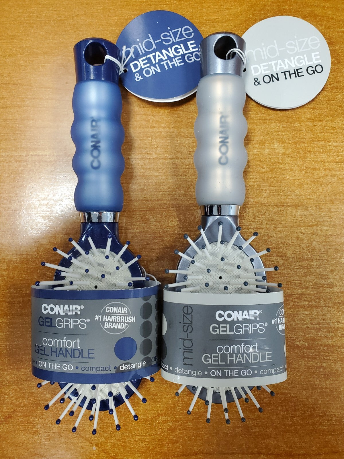Conair Gel Grip Mid-Size Travel Hair Brush - Soft Handle & Detangling