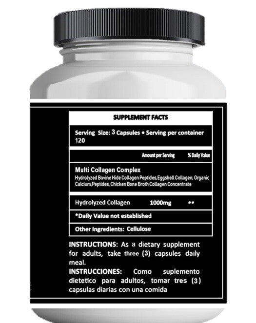 Collagen Peptides Pills - Anti-Aging Supplement for Skin Hair Joints 120 Capsules
