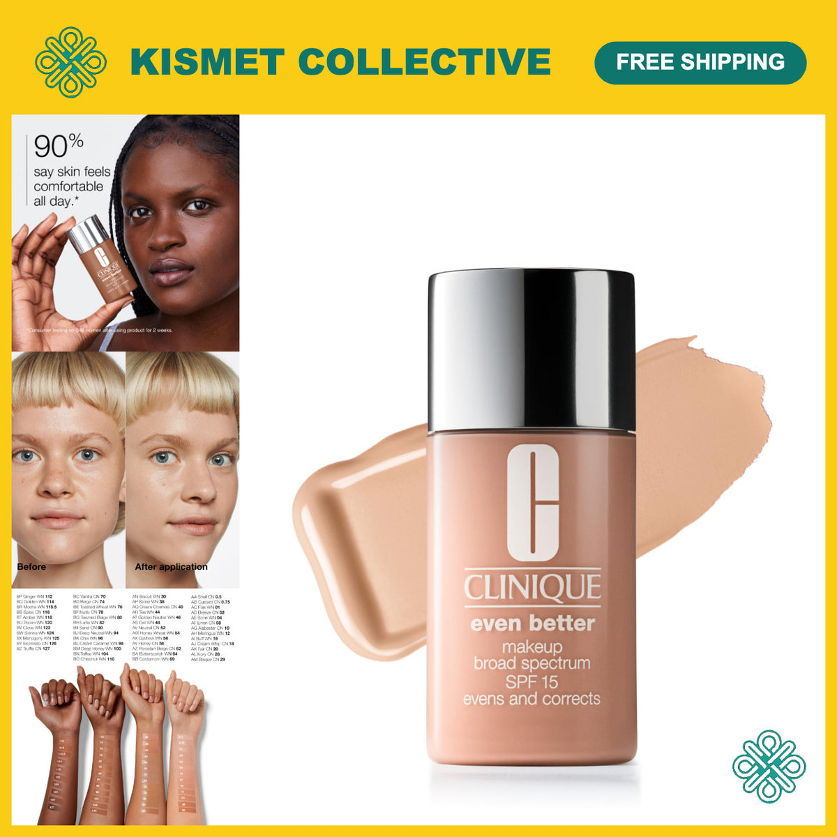 Liquid Foundation SPF 15 with Vitamin C for All Skin Types, Medium Coverage