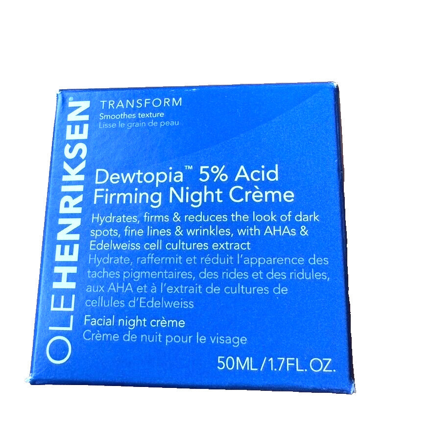Ole Henriksen Dewtopia 5% Acid Night Firming Cream - Hydrating & Anti-Aging 1.7oz