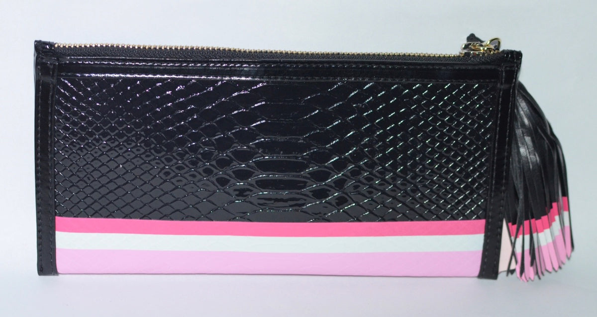 Victoria's Secret Black Pink Clutch Makeup Bag Cosmetic Storage Pouch