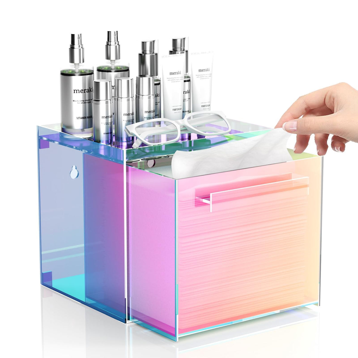 Wall-Mounted Acrylic Towel Storage Box for Disposable Facial Towels