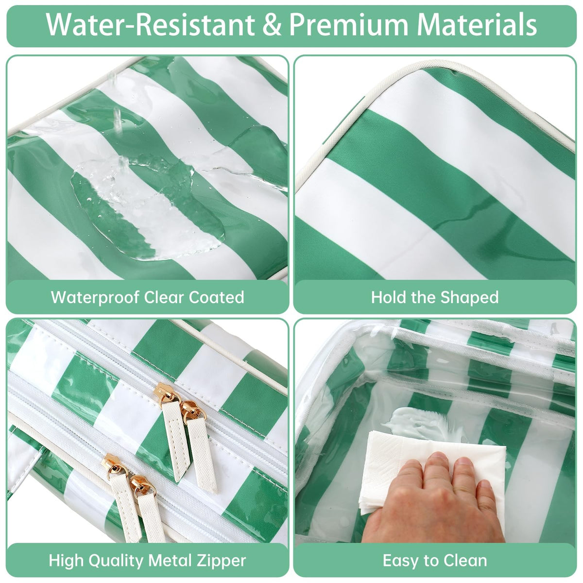Travel Toiletry Bag Organizer Waterproof Clear Compartment for Cosmetics & Accessories