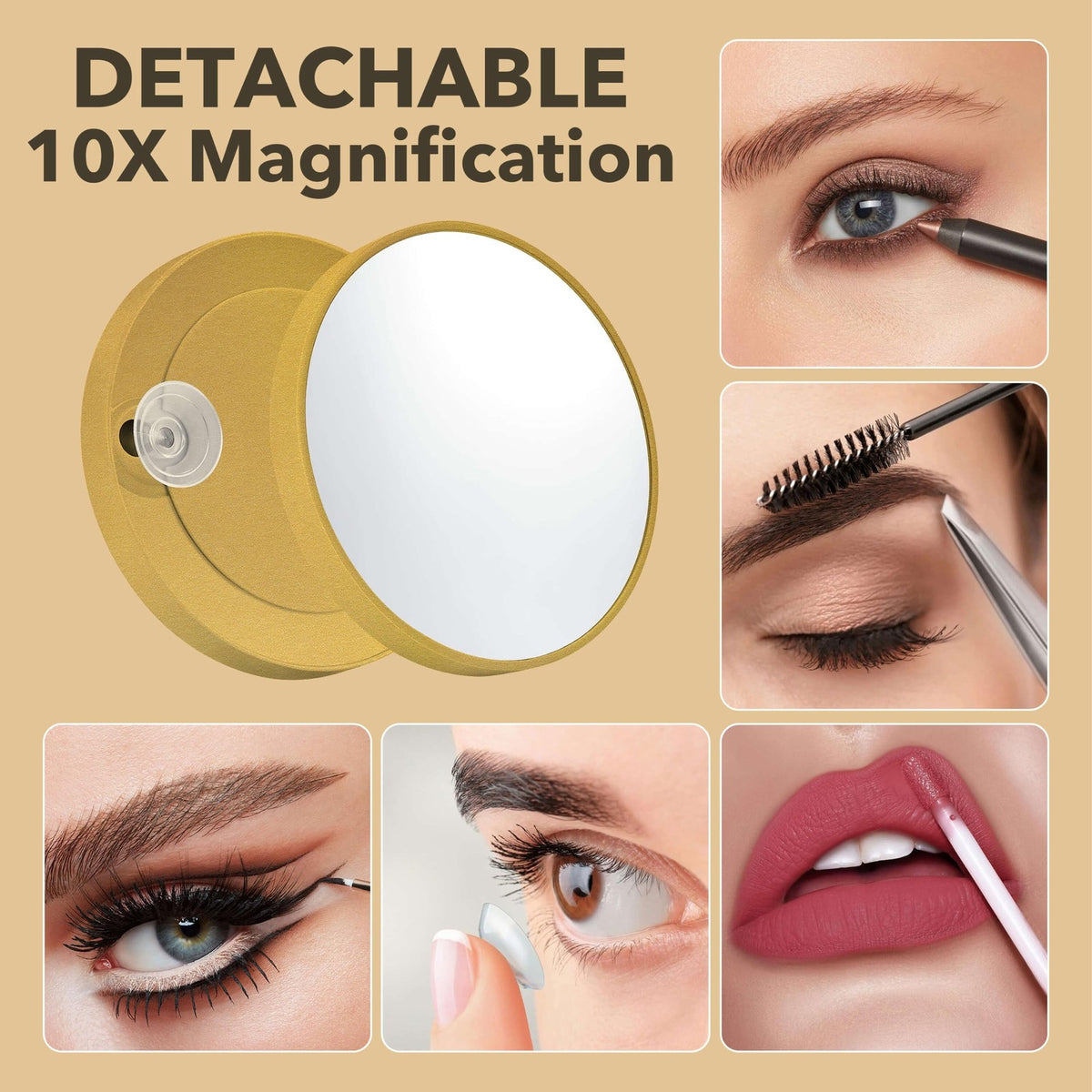 12x13.9 Inch Vanity Mirror with Lights - LED Makeup Mirror with Dimmable Colors & Memory Function
