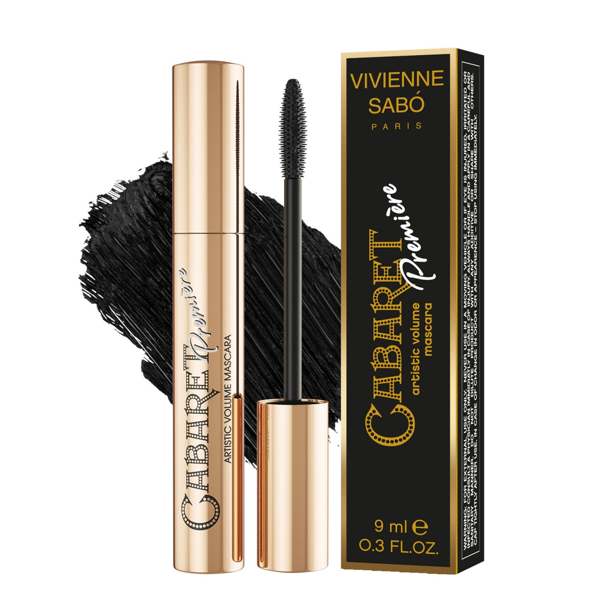 Black Volumizing and Lengthening Mascara - No Clumping, Smudge Proof, Washable