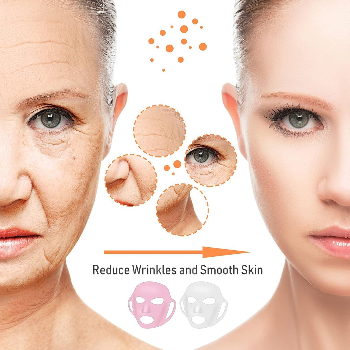 32 Pcs Reusable Silicone Face Mask & Anti-Wrinkle Patch Set