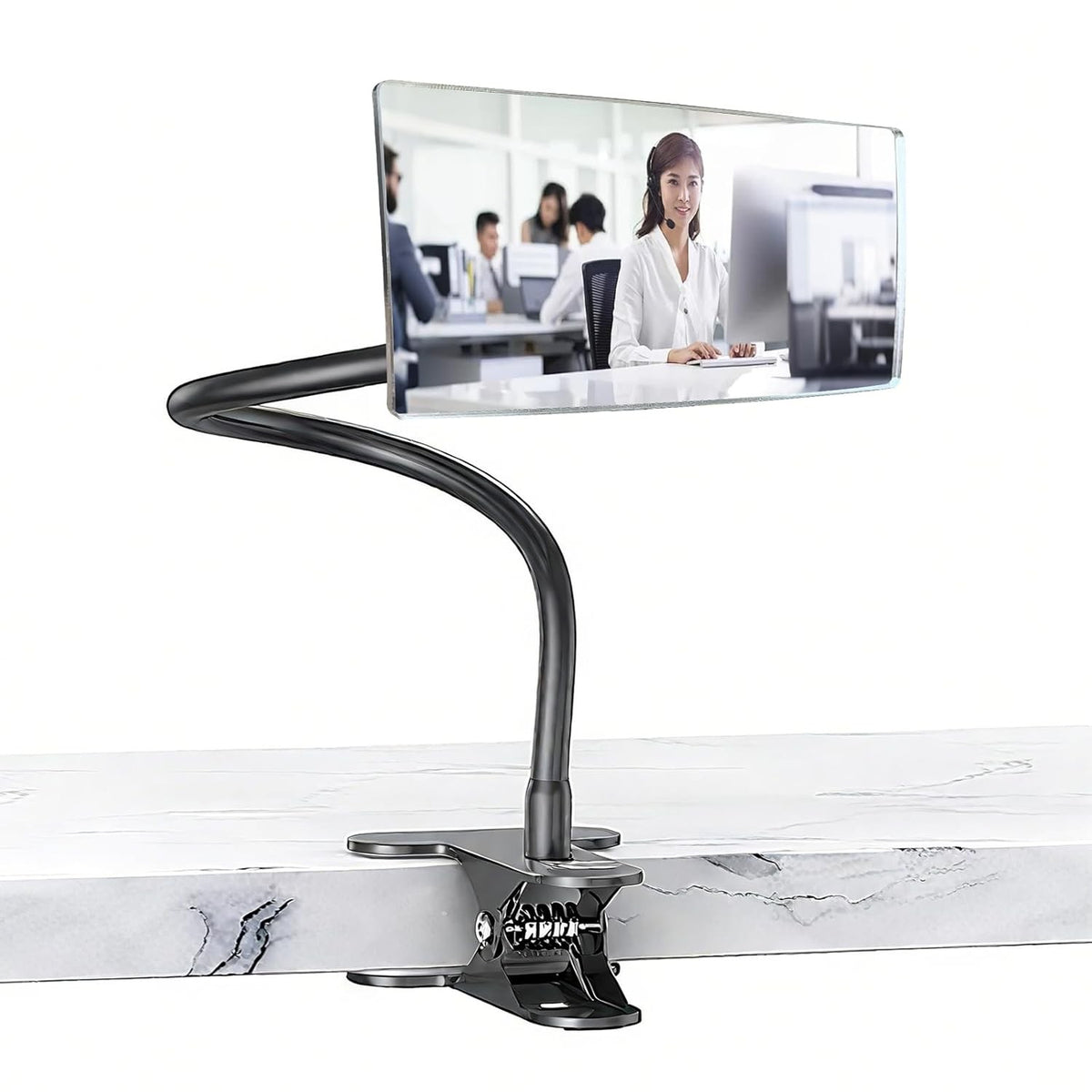 6.7 x 3-Inch Convex Security Mirror Clip-On for Office Cubicles & Workspaces