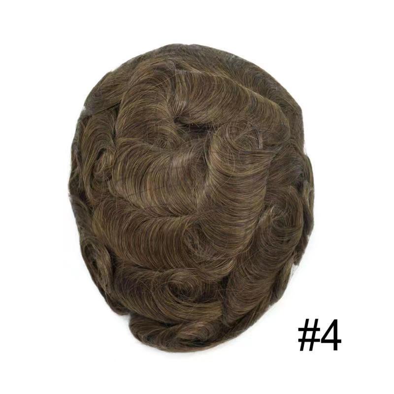 Men's Human Hair Toupee Replacement System - Ultra Thin Skin Hairpiece
