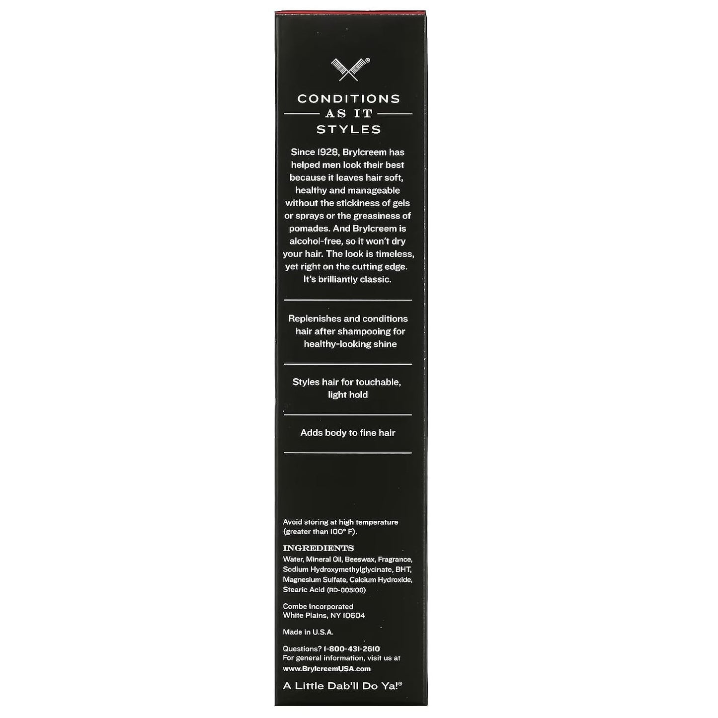 Men's High Shine Hair Cream - Alcohol-Free Styling & Conditioning, 5.5 Oz