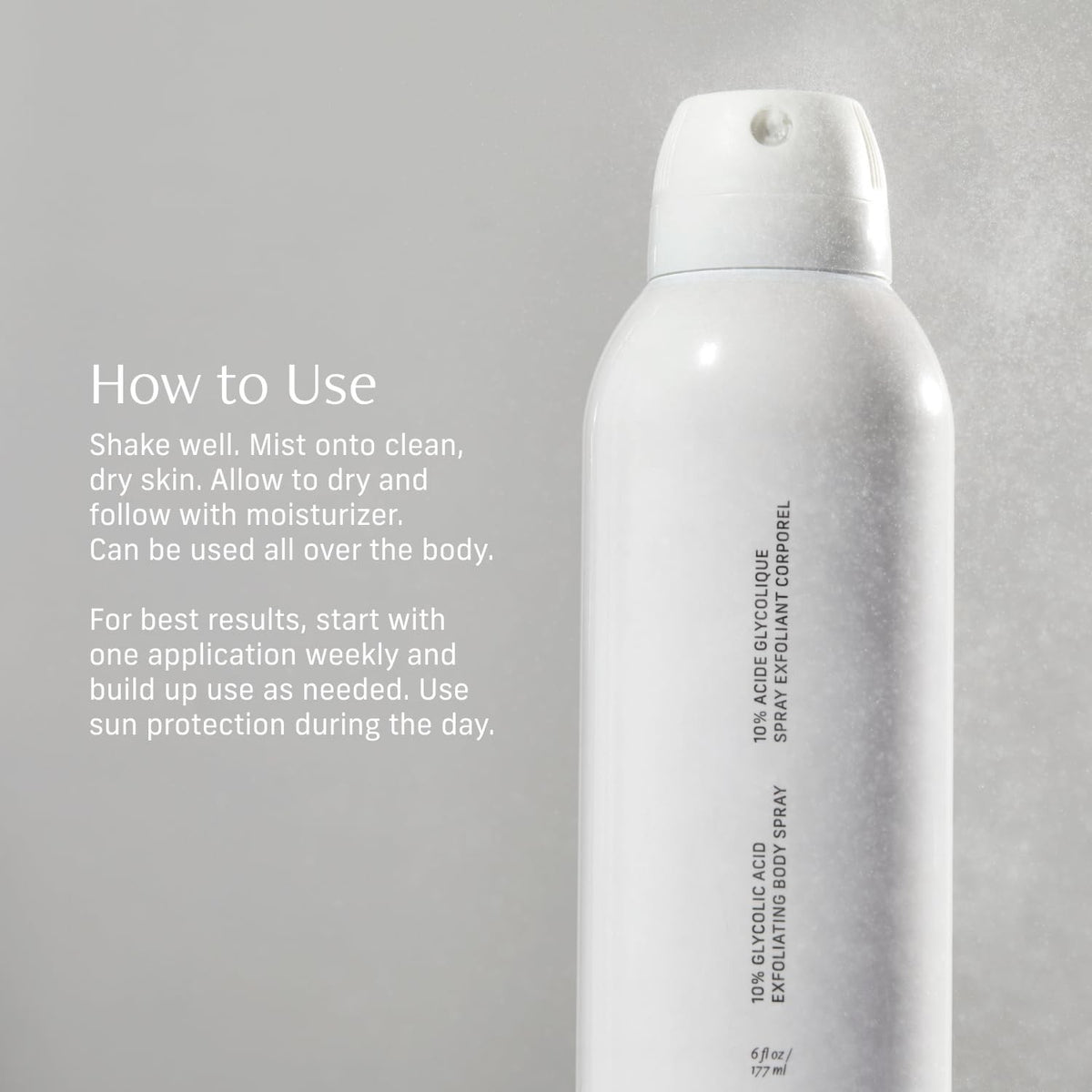 Glycolic Acid Body Spray - 10% AHA Exfoliating Toner for Smooth Skin 6 Fl Oz