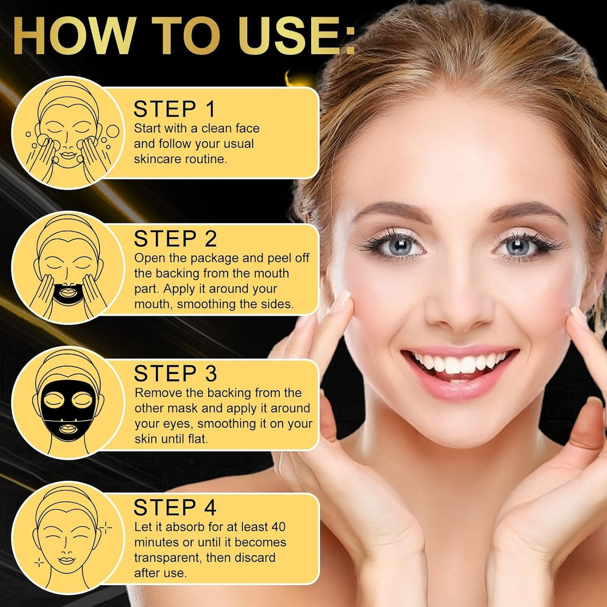 Hydrating Snail Mucin Hydrogel Face Mask Pack of 4 - Anti-Aging & Moisturizing