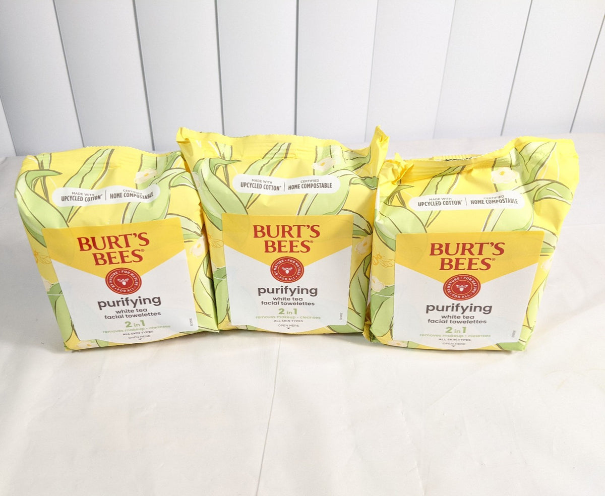 Burt's Bees Facial Cleansing Towelettes White Tea Wholesale Case of 4 Boxes