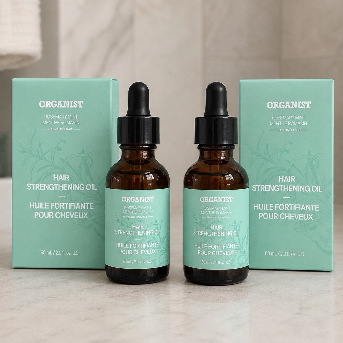 Hair Strengthening Oil for Fine Hair - Rosemary Mint, 2 oz Set of 2