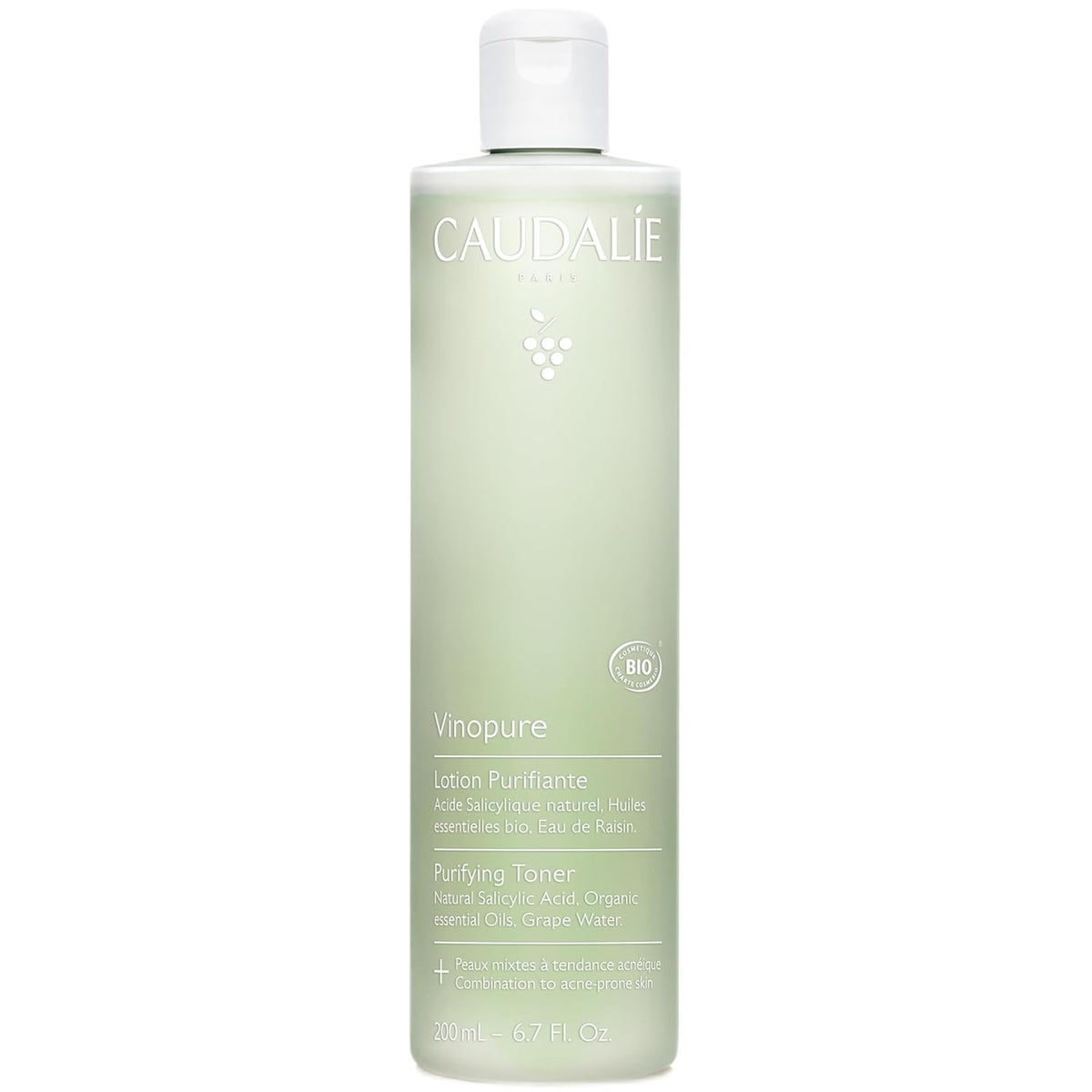 Caudalie Vinopure Purifying Toner 200ml Pore Minimizing & Oil Control