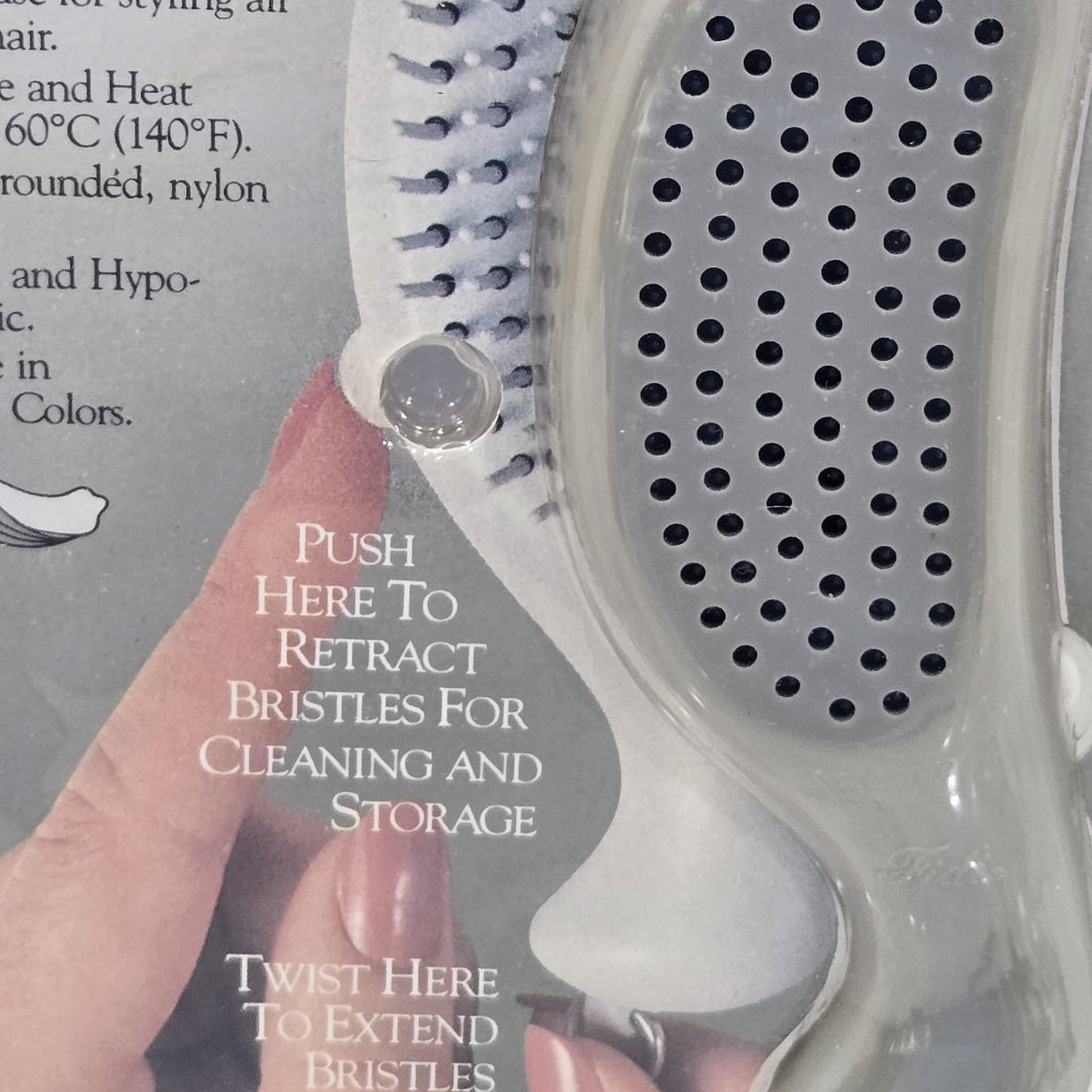 Vintage 1988 Epi Self-Cleaning Hairbrush - Pocket Size CS 4050