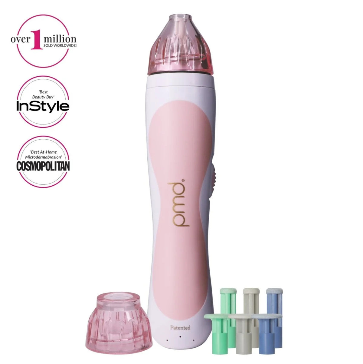 Microdermabrasion Exfoliator Tool with 2 Speeds and Vacuum Suction - Blush