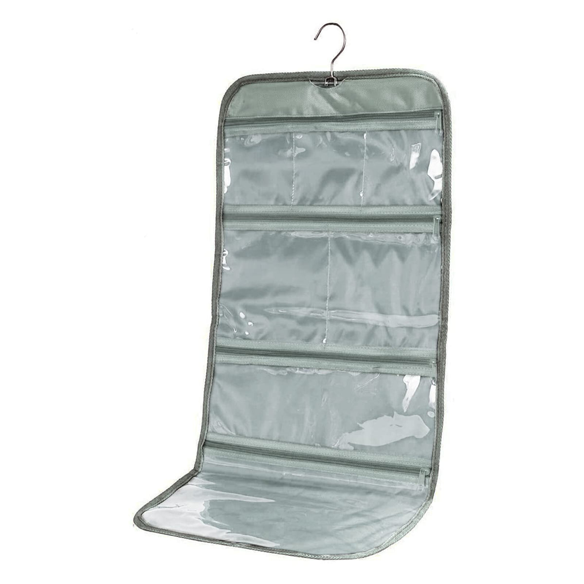 Foldable Clear Hanging Travel Toiletry Bag Organizer with Multiple Compartments