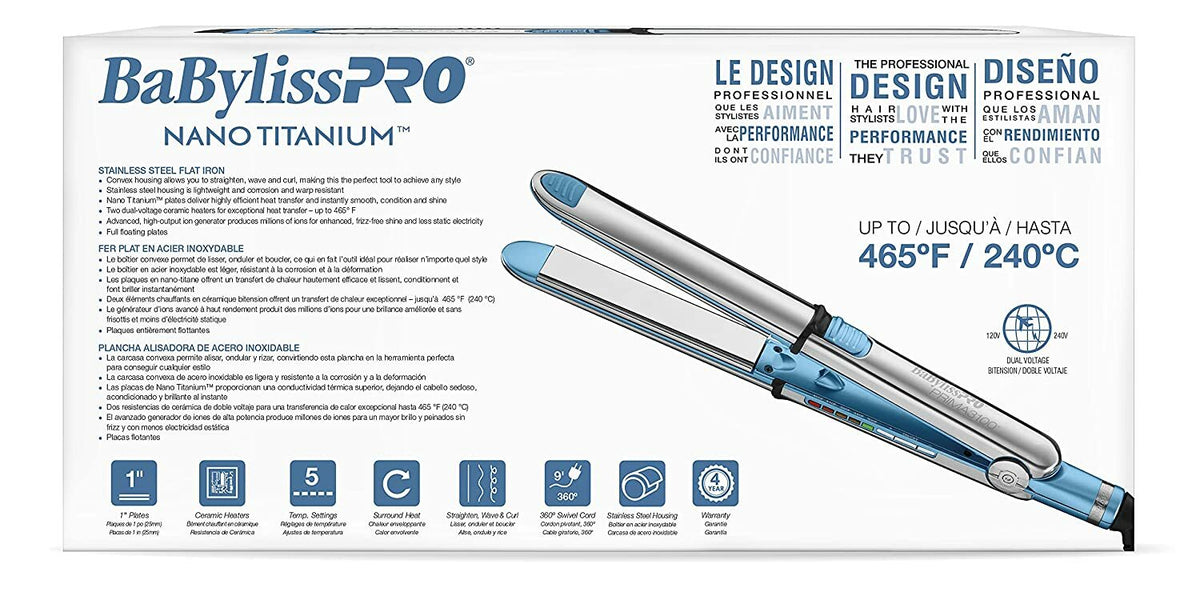 Nano Titanium Flat Iron 1 Inch Hair Straightener & Curler - Ionic Styling Tool