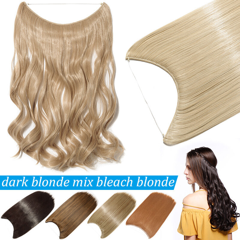 Invisible Wire Hair Extension Headband - Adjustable Wavy 20 Inches