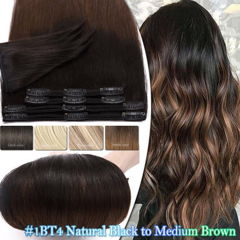Thick Double Weft Clip-In Human Hair Extensions - Full Head Set