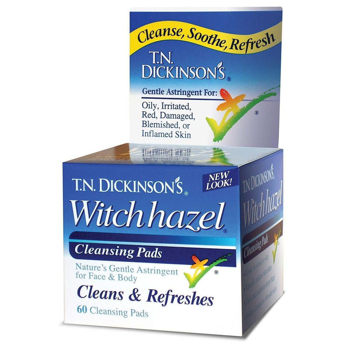 Witch Hazel Cleansing Pads - Refresh & Soothe Skin, 60 Count