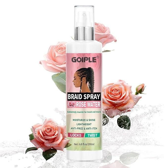 Hydrating Rose Water Braid Spray for Hair & Scalp Moisturizer - 6.8oz