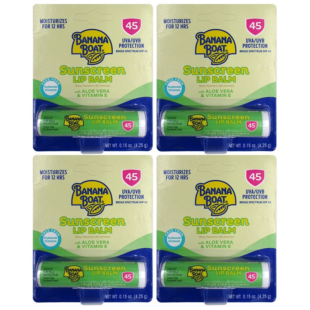 SPF 45 Lip Balm with Aloe Vera and Vitamin E - 4 Pack