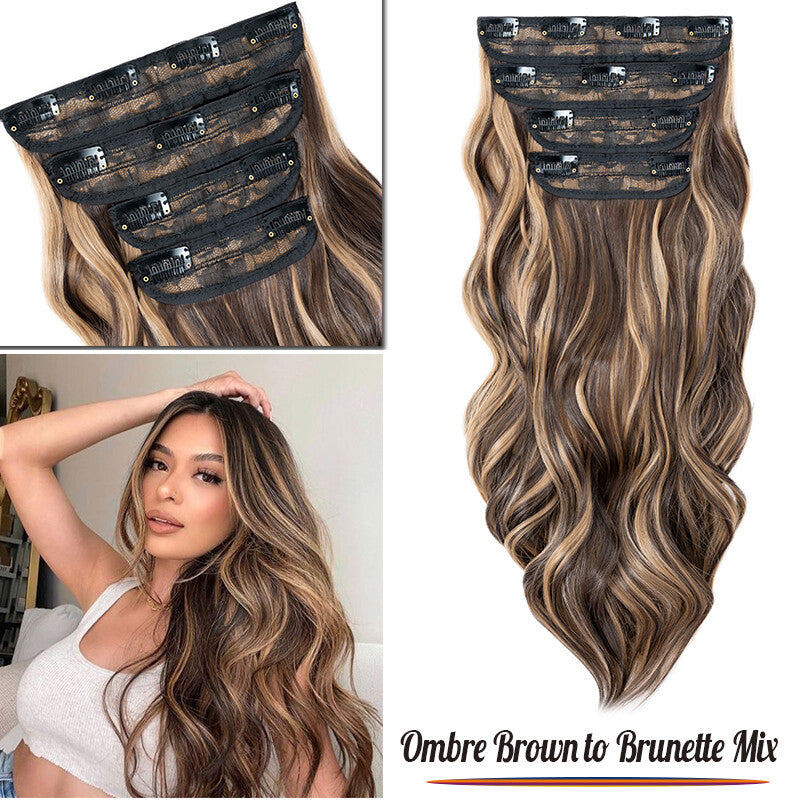 Double Weft Clip-In Human Hair Extensions Full Head - Multiple Colors & Lengths