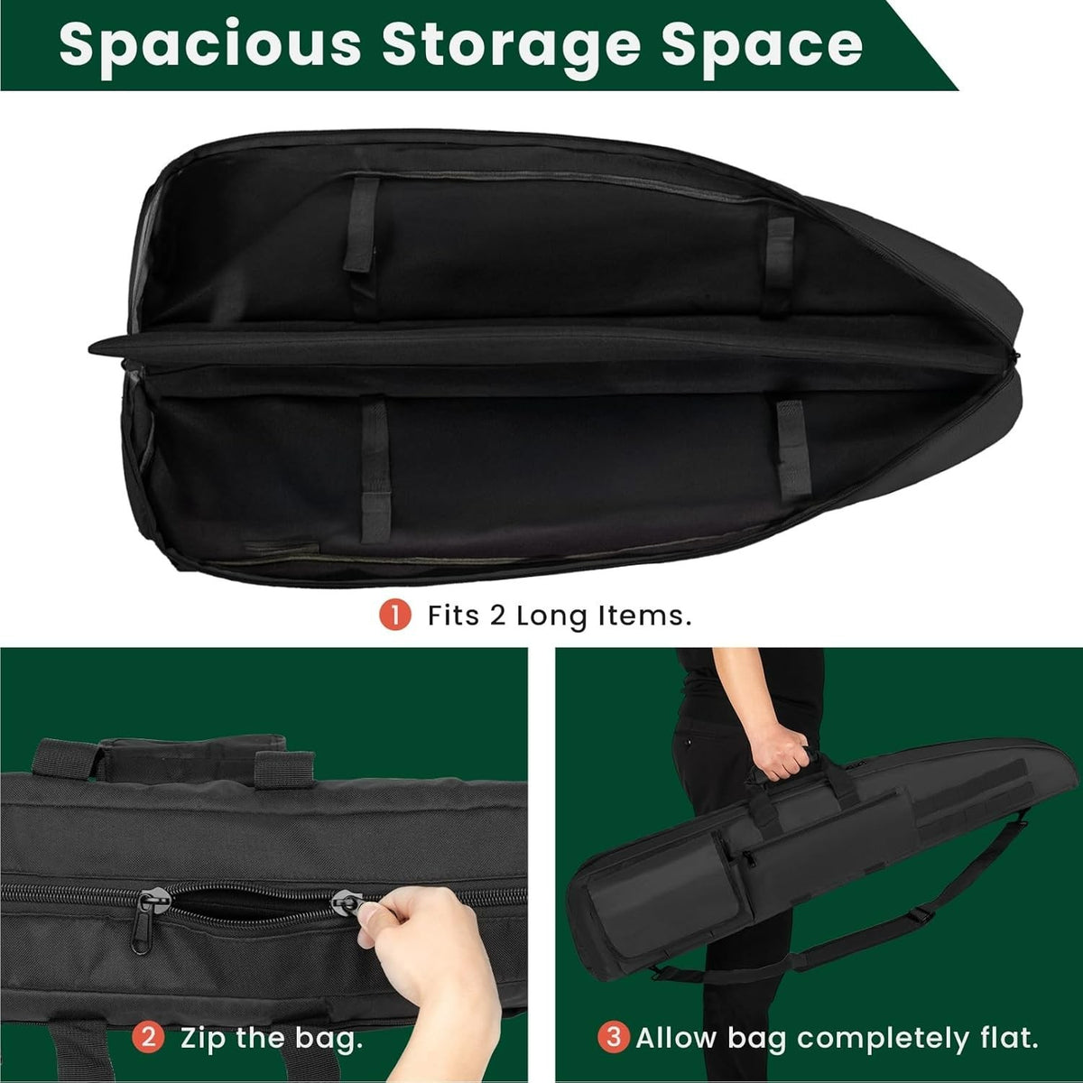Water-Resistant Travel Soft Case Bag with Padded Handle 38 Inch